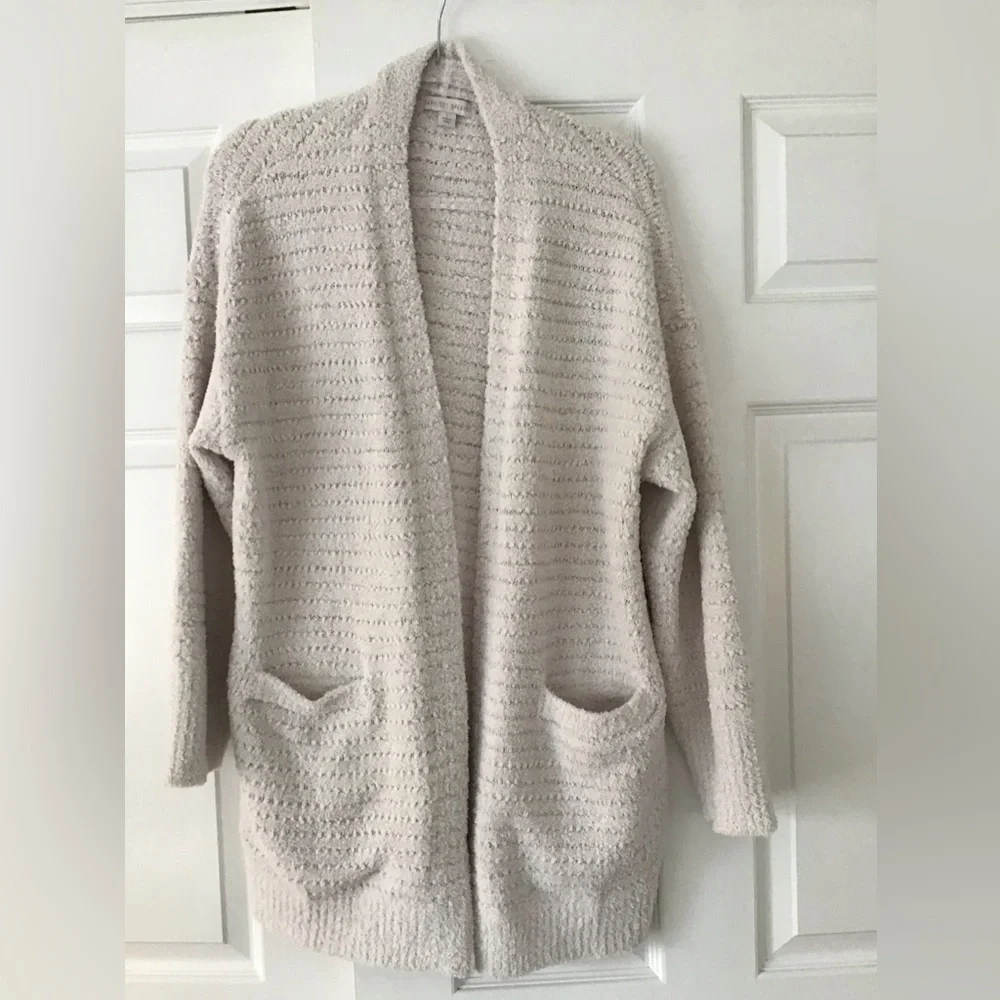 BAREFOOT DREAMS CozyChic Boucle Welt Pocket Cardigan | Size L 🆕 - Picture 6 of 10